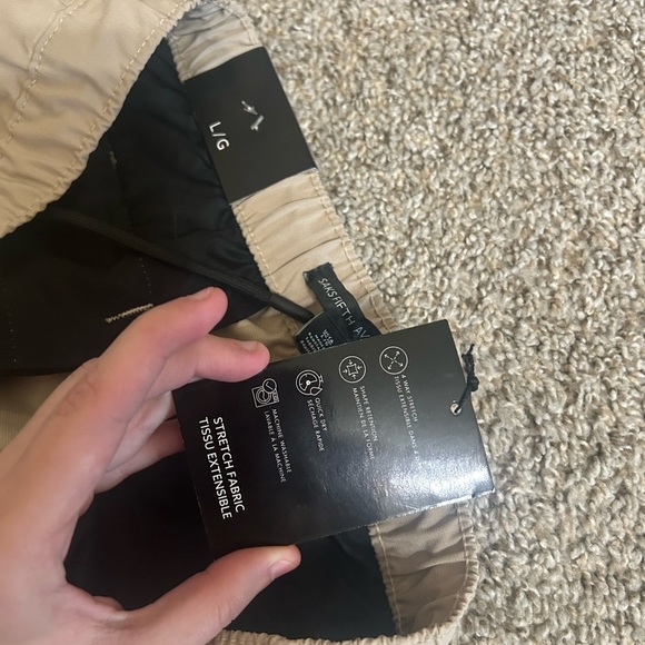 NWT Saks Fifth Avenue Beige Tan Stretch Tech Pant Jogger Quick Dry Sz L Business - Picture 7 of 9